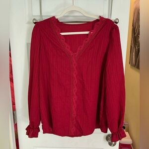 SHEIN Elegant Red Women's Top